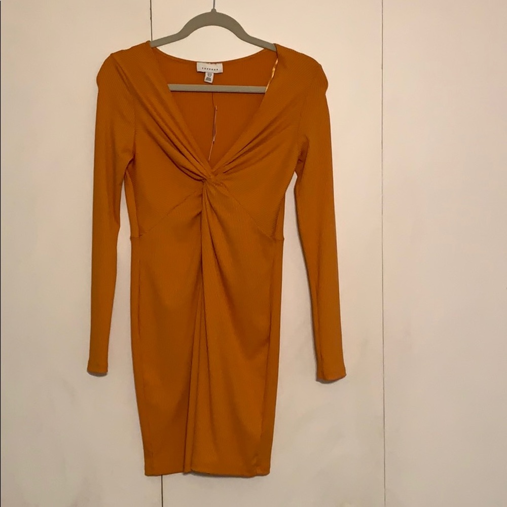 Orange/yellow top shop dress size US 8